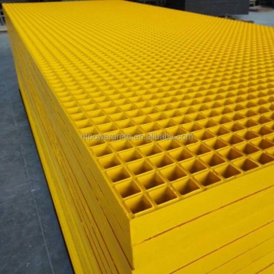 38mm Fiber Reinforced Plastic Grating 38mm Square Mesh,With Grit.